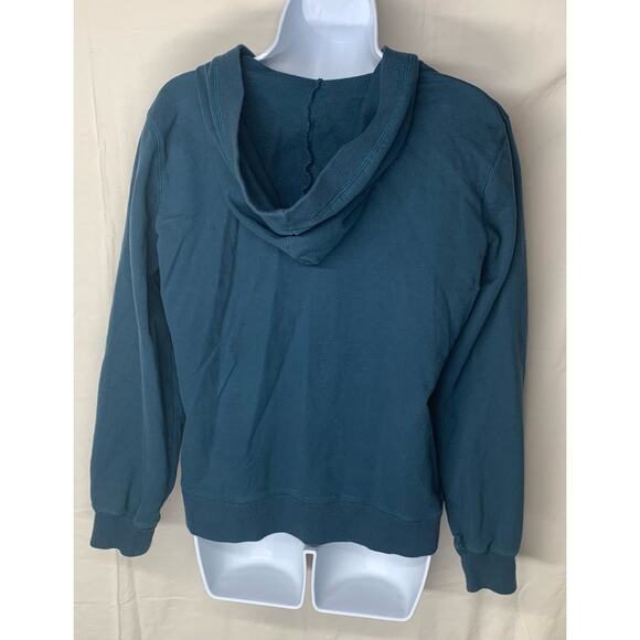 SJB Active Jacket Pullover Womens Sz Large Blue Button Hooded Long Sleeve Pocket - Picture 5 of 12